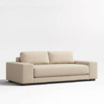 canapé moderne design 3 places beige et blanc