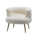 chaise fauteuils chic et moderne en tissu bouclette