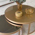 2 Pièce table basse gigogne en verre